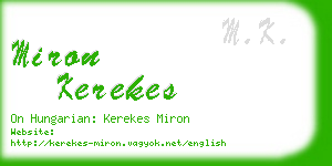 miron kerekes business card